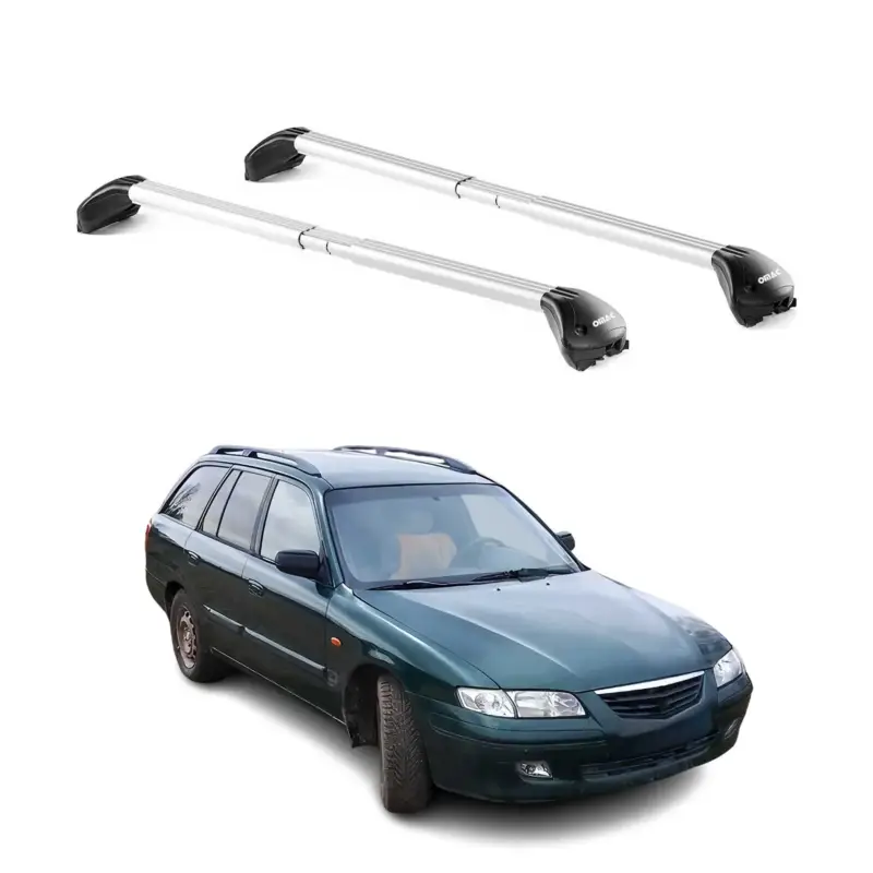 Top-Preis Dachträger Grundtäger für Mazda 626 GV Kombi 1988-1997 100kg Alu Silber 2x ABE