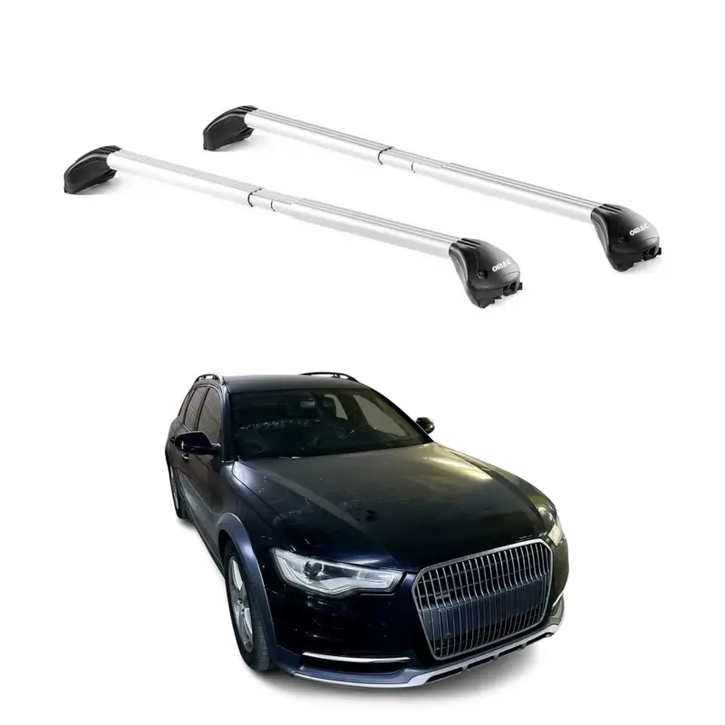 Sonderaktion Dachträger Grundtäger für Audi A6 C7 Allroad 2012-2018 5tür 100kg Alu ABE Silber