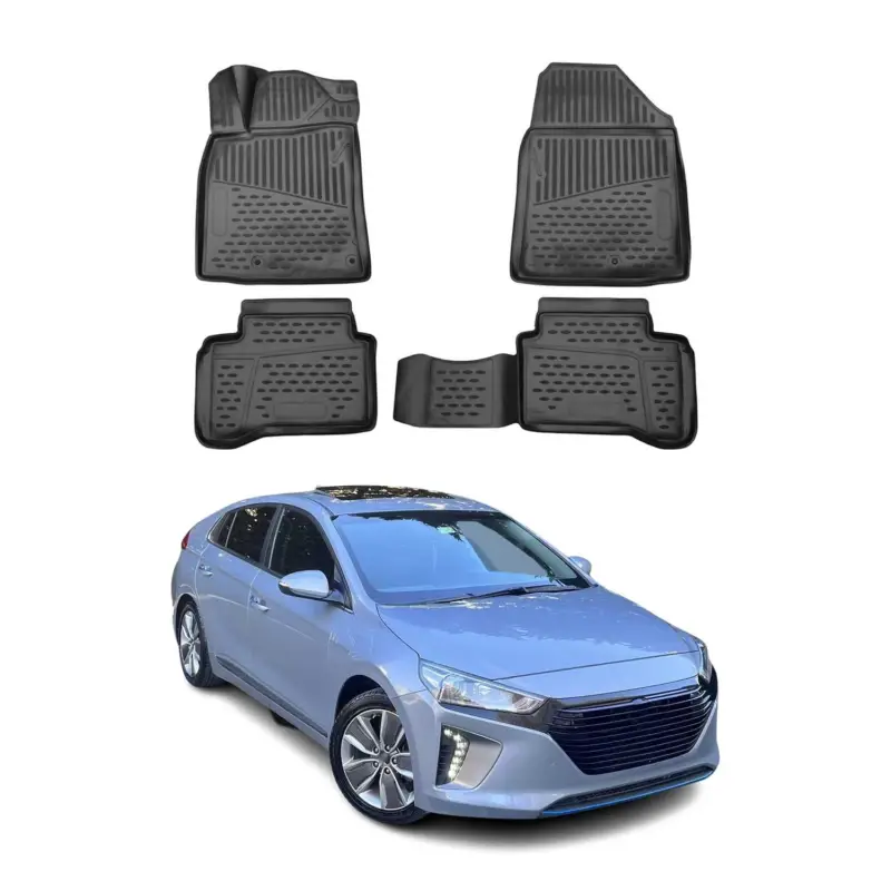 Wochenendangebot OMAC Gummimatten Fußmatten für Hyundai Ioniq 2017-2022 TPE Automatten Schwarz 4x