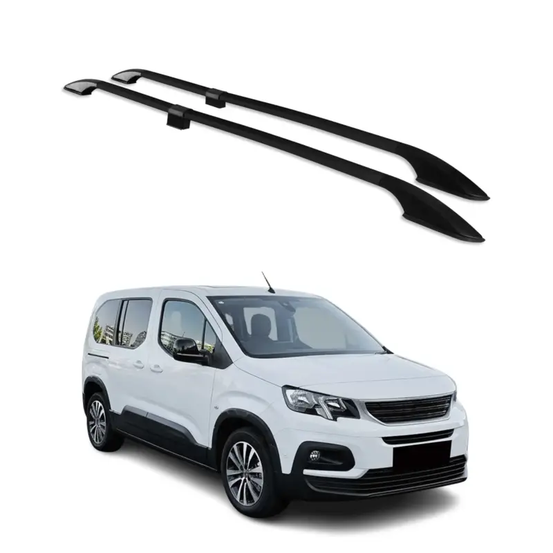 Dachreling Dachgepäckträger für Peugeot Rifter 2019-2020 L2 Langer Alu Schwarz Abverkauf