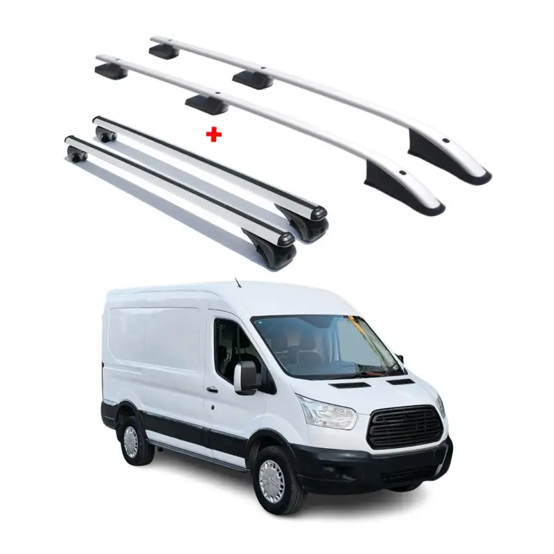 Direkt Vom Hersteller Dachträger + Dachreling SET für Ford Transit 2015-2026 L2 Mittel Alu Silber