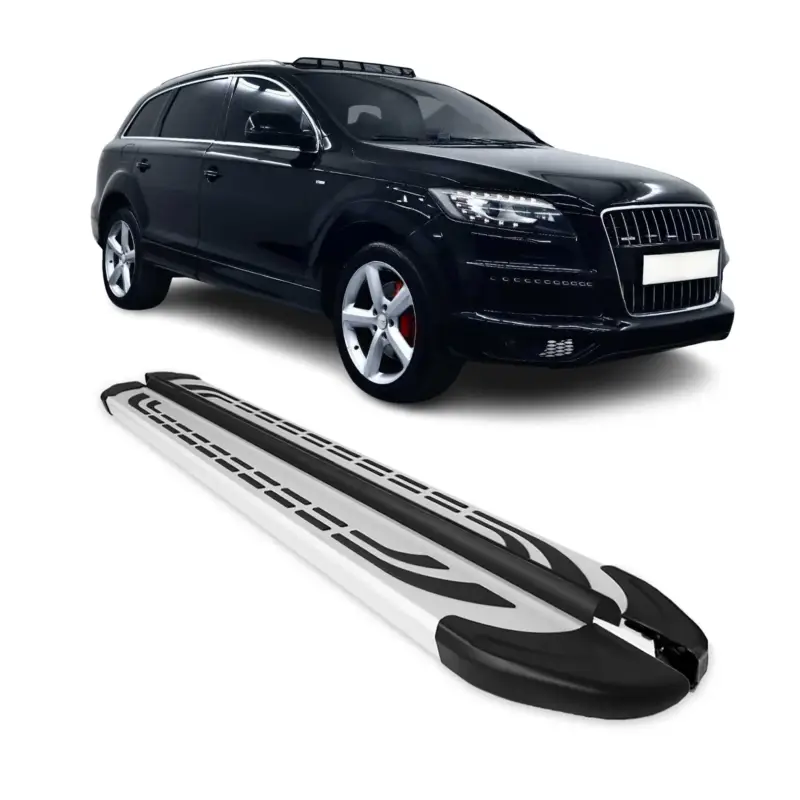 Bestpreis Trittbretter Seitenschweller Seitenbretter für Audi Q7 4LB 2006-2015 Alu Grau