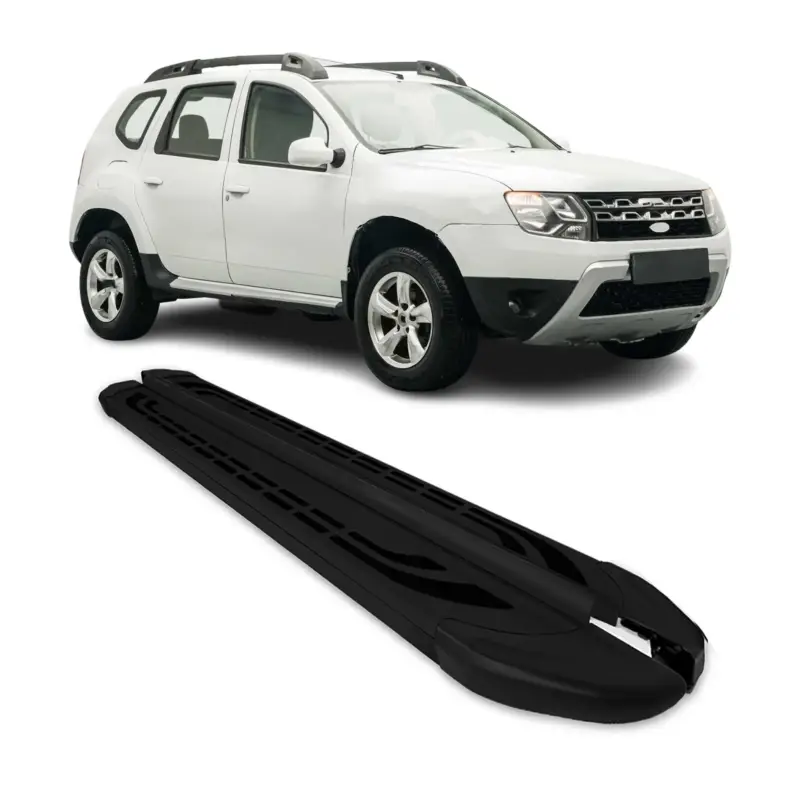Trittbretter Seitenschweller Seitenbretter für Dacia Duster 2010-18 Alu Schwarz Preis Gesenkt