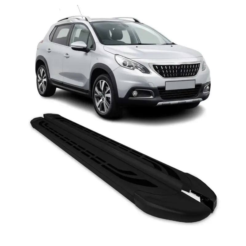 Trittbretter Seitenschweller Seitenbretter für Peugeot 2008 2013-19 Alu Schwarz Expressversand