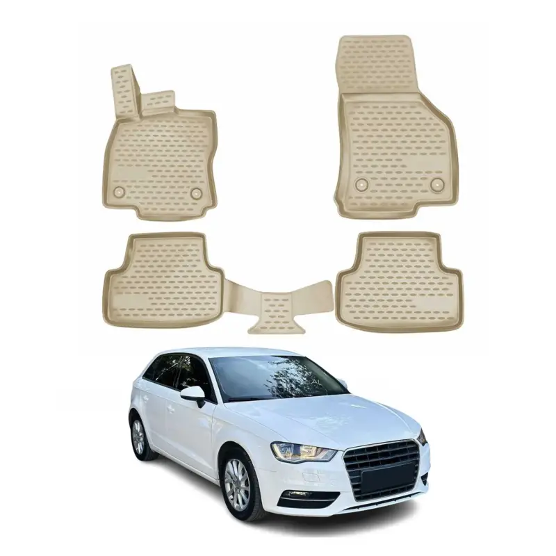 OMAC Gummimatten Fußmatten für Audi A3 8V Sportback Limo 2012-2016 TPE Beige 4x Direktkauf