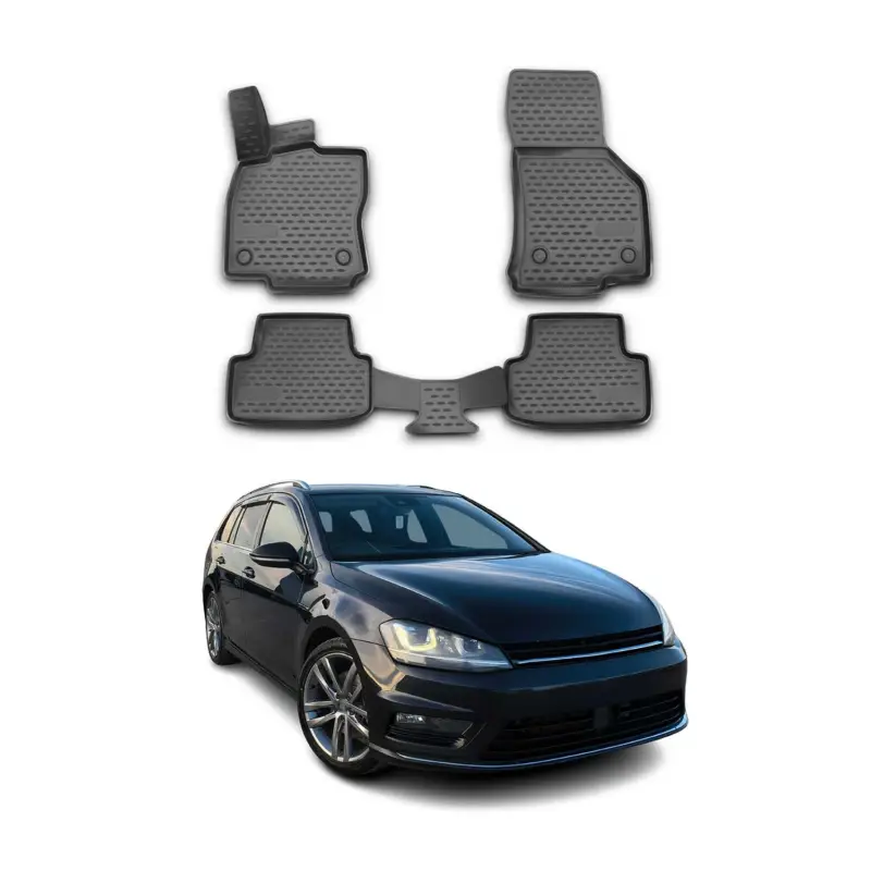 OMAC Gummimatten Fußmatten für VW Golf 2019-2021 TPE Automatten Schwarz 4x Zertifiziert