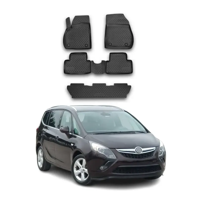 OMAC Gummimatten Fußmatten für Opel Zafira C 2011-2019 5-Sitze TPE Schwarz 5x Super-Preis