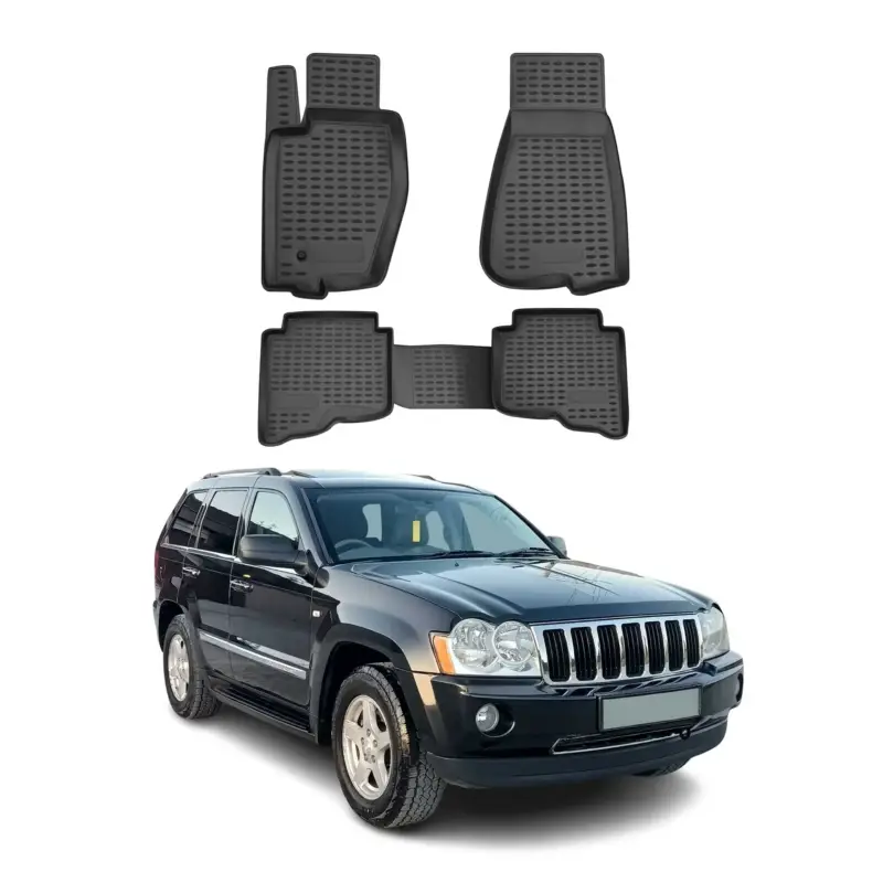 Garantierte Lieferung OMAC Gummimatten Fußmatten für Jeep Grand Cherokee 2004-2010 TPE Schwarz 4x