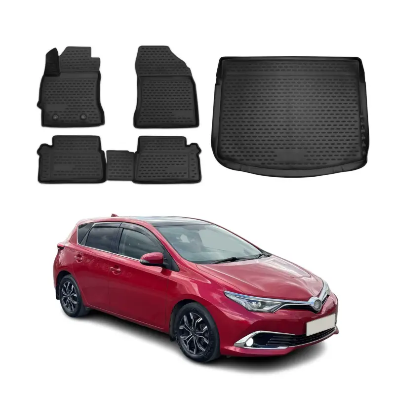 Preisknaller Fußmatten & Kofferraumwanne Set für Toyota Auris 5tür 2012-2018 TPE Schwarz
