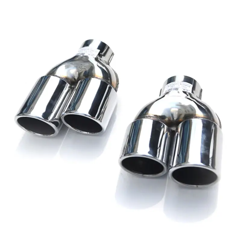 Auspuffblende Sportauspuff 50-56mm Edelstahl Links Rechts Doppelendrohr AMG Look Sonderaktion