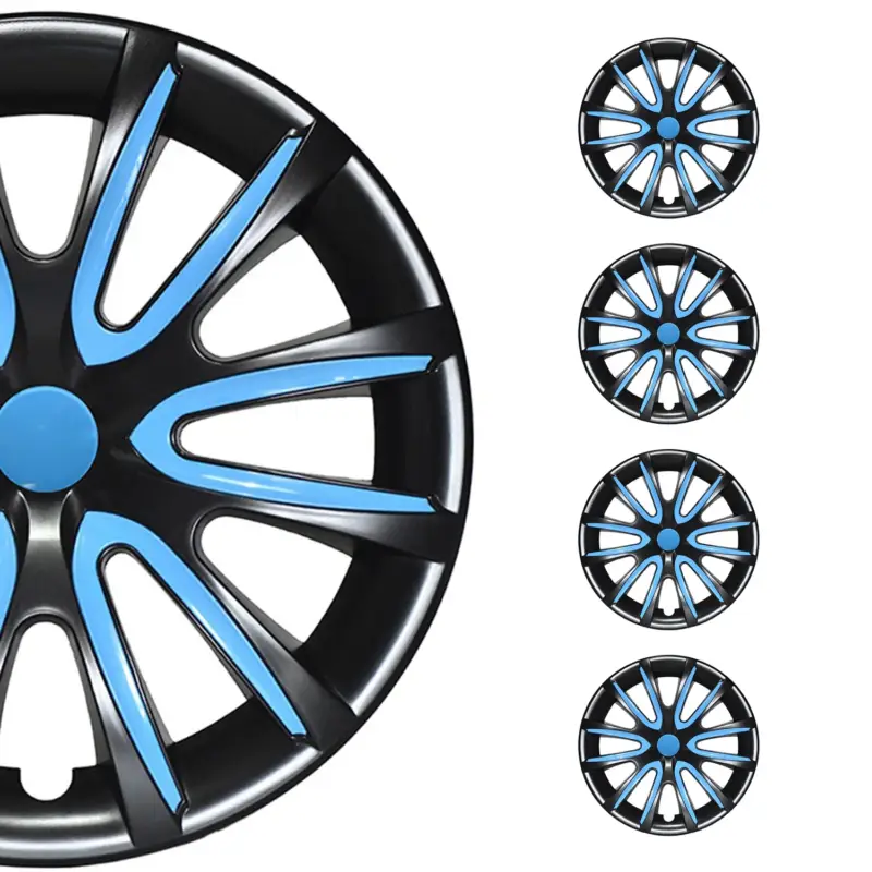 4x Radkappen Radzierblenden Radblenden 14'' Zoll Stahlfelgen Schwarz Blau Sale