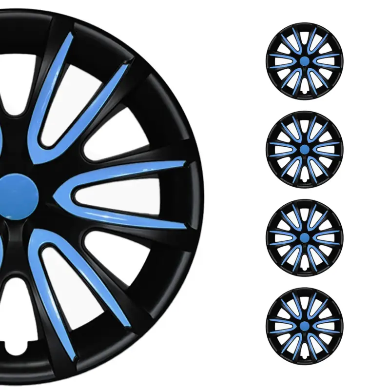 Bestseller 4x Radblenden Radkappen Radzierblenden 14" Zoll Stahlfelgen Schwarz Blau