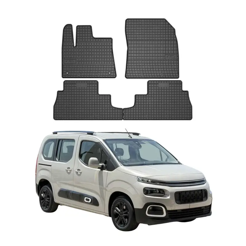 OMAC Gummi Fußmatten für Peugeot Rifter 2018-2024 Automatten Gummi Schwarz 4tlg Preisknaller