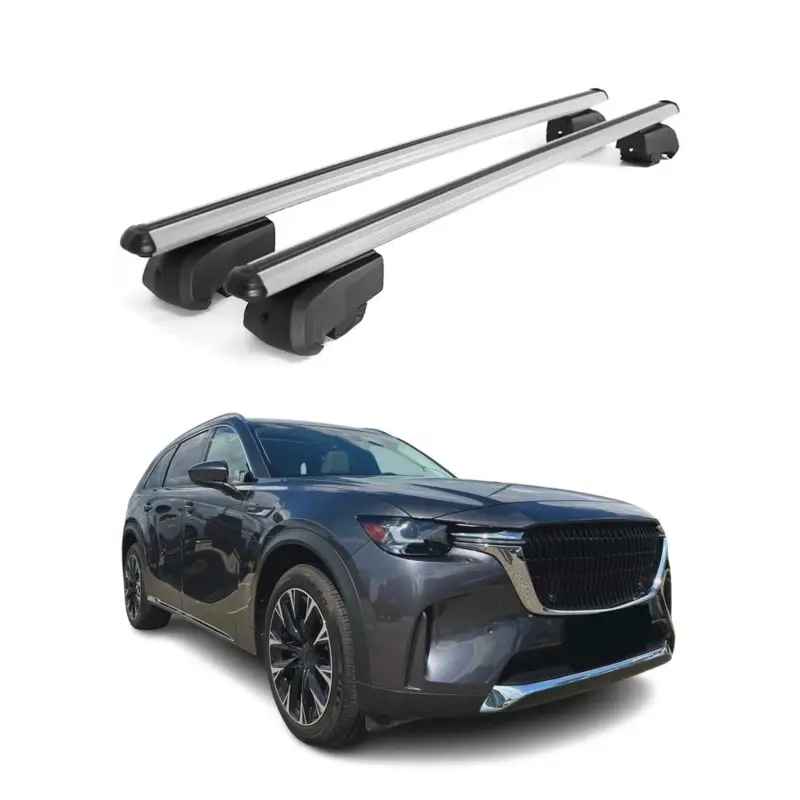 Begrenztes Angebot Dachträger Grundtäger für Mazda CX-90 2024-2026 75kg Aluminium Silber 2 tlg