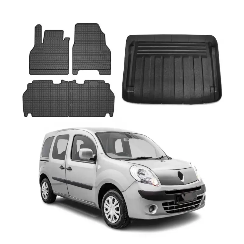 Must-Have Fußmatten & Kofferraumwanne Set für Renault Kangoo Expression 2008-2010 Gummi 5x