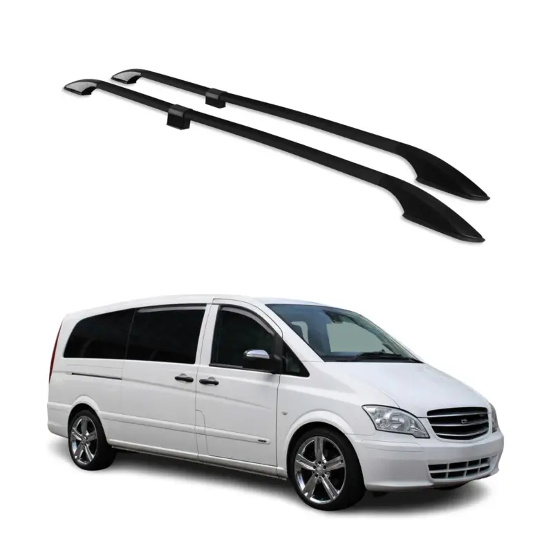 Nur Für Kurze Zeit Dachreling für Mercedes Viano W639 2003-2014 Alu Schwarz L3 Langer Radstand