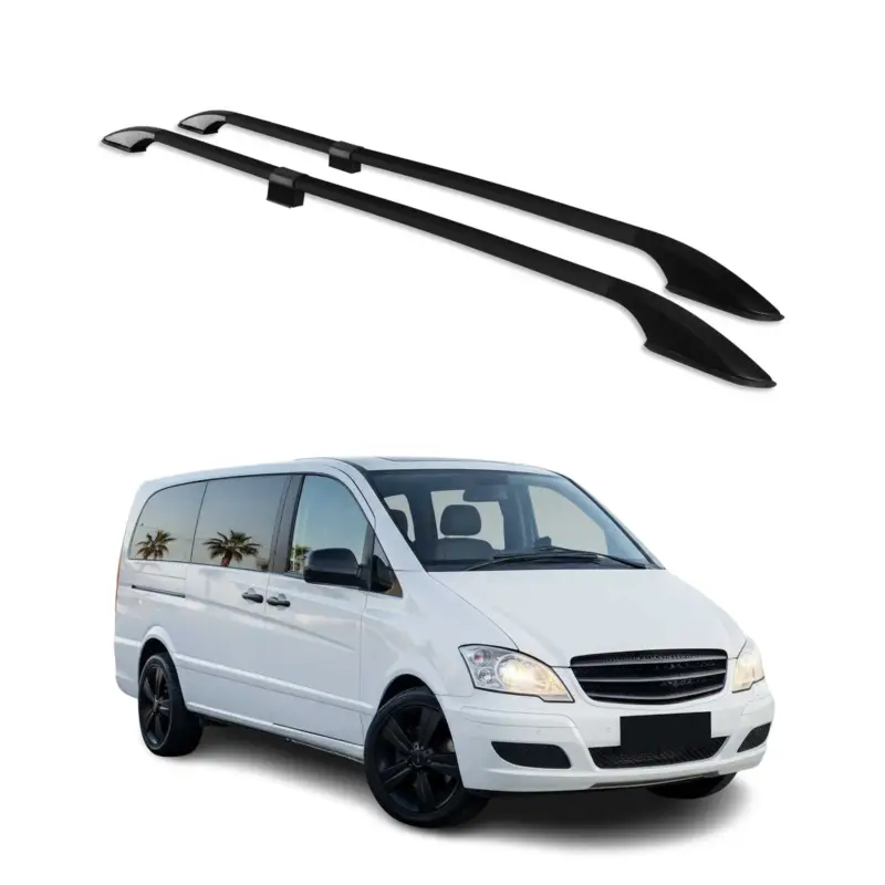 Dachreling für Mercedes Viano W639 2003-2014 L2 Aluminium Schwarz Radstand Sonderangebot