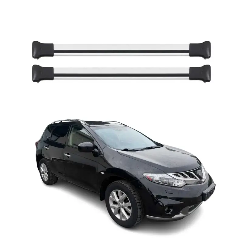 Abverkauf Dachträger Grundtäger für Nissan Murano 2007-2014 75kg Aluminium Silber 2 tlg