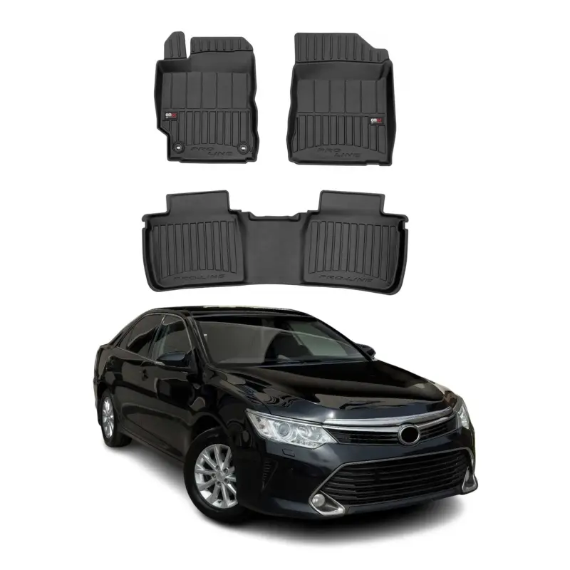 Solange Der Vorrat Reicht OMAC Gummi Fußmatten für Toyota Camry Limo 2012-2018 Premium Gummi Schwarz 3tlg