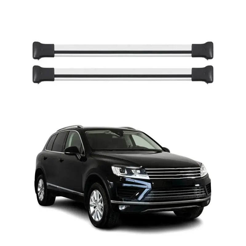 Dachträger Grundtäger für VW Touareg mk2 2010-2014 Pre-FL 75kg Alu Silber 2 tlg Neue Kollektion