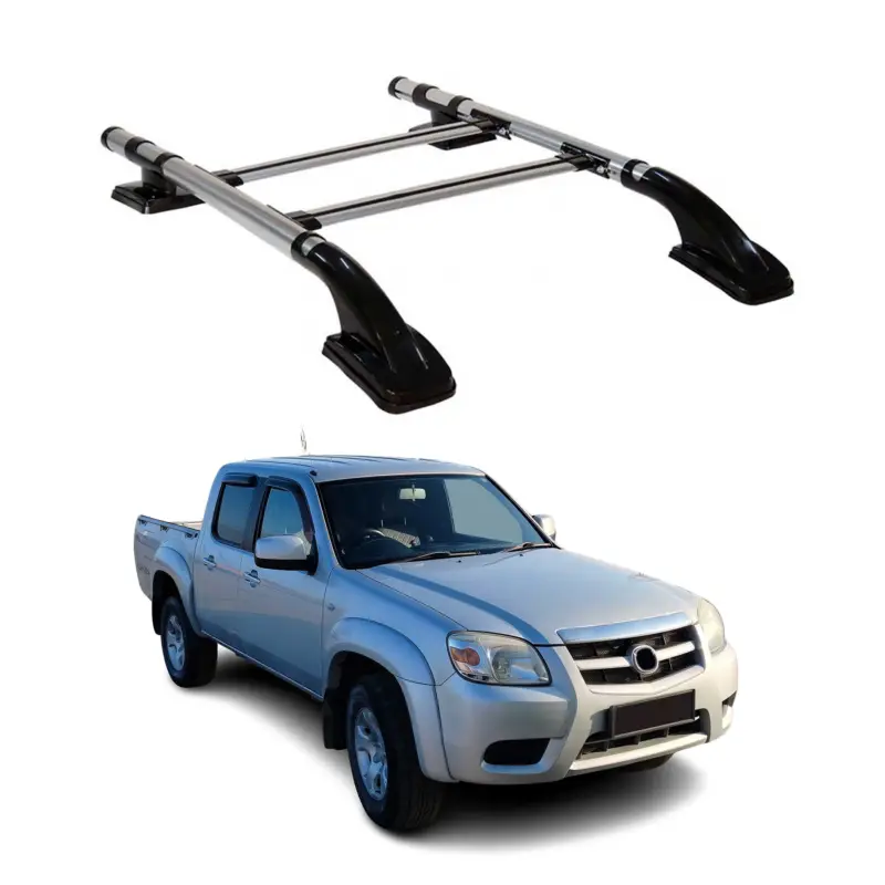 Angebot Dachreling & Dachträger Satz für Mazda BT-50 2007-2012 Alu Grau 4x
