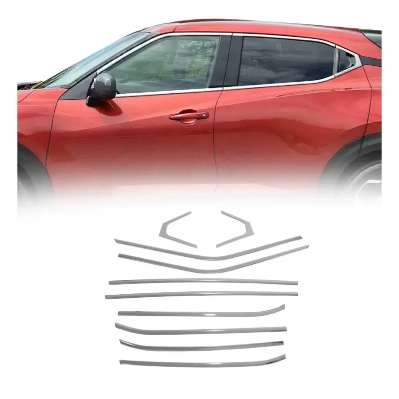 Fensterleisten Zierleisten für Nissan Juke 2019-2026 Gebürstet Edelstahl 10tlg Saisonangebot