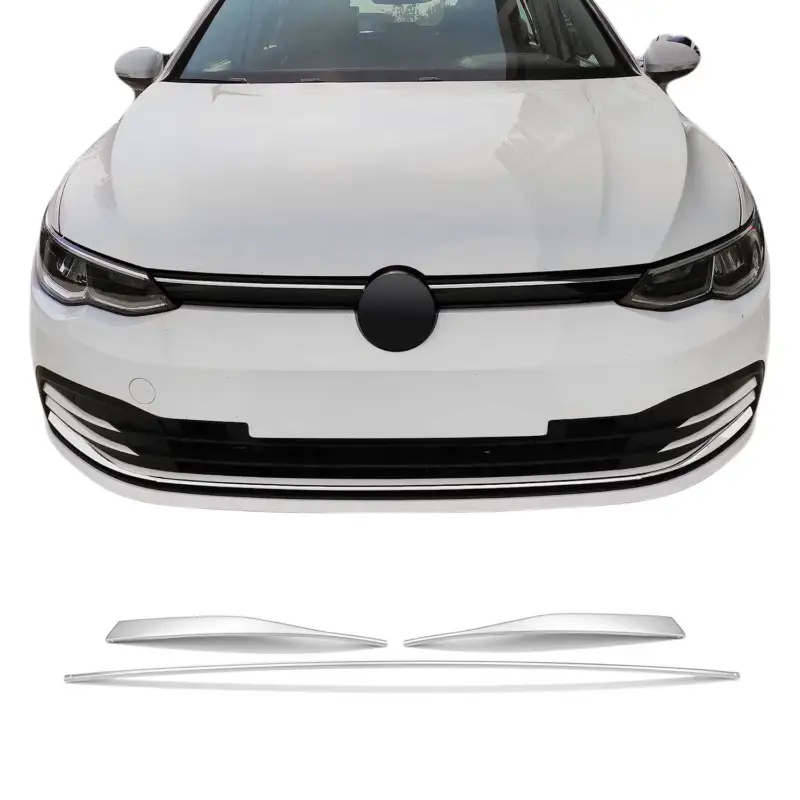 Begrenztes Angebot Kühlergrill Leisten Grillleisten für VW Golf 8 Schrägheck 2019-2026 Chrom 3tlg