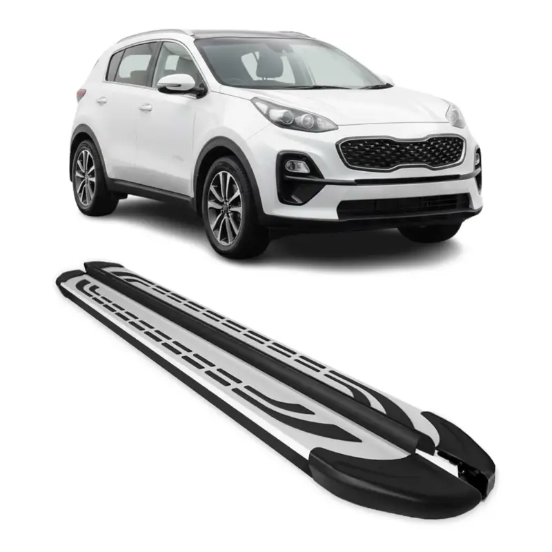 Ausverkauf Trittbretter Seitenschweller Seitenbretter für Kia Sportage 4 2016-2021 Alu Grau