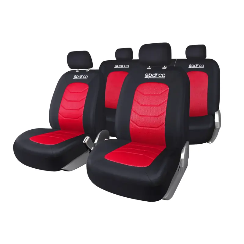SPARCO Sitzbezüge Schonbezüge Autositzbezüge Universell Rot Vorne Hinten Heißes Angebot