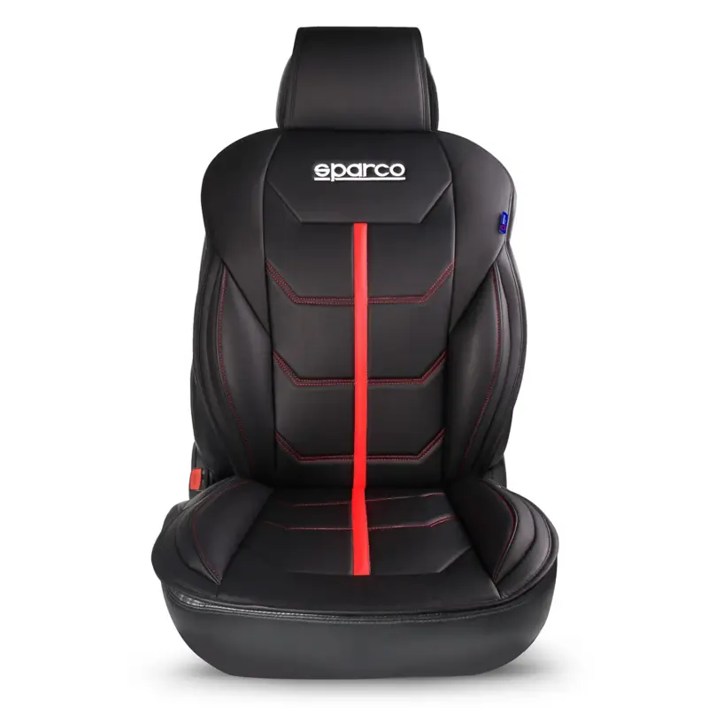 SPARCO Sitzkissen Sitzauflage Sitzschoner Universal Schwarz Rot Auto-Sitzschutz Zertifiziert