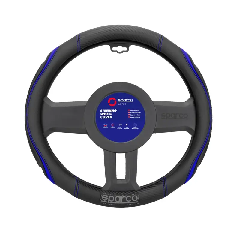 SPARCO Lenkradbezüge Lenkradschoner Lenkradschutz Blau Schwarz Gummi ø37-38 cm Bestseller