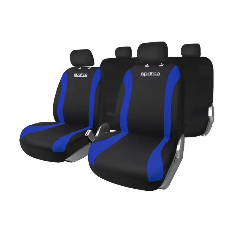 SPARCO Sitzbezüge Schonbezüge Autositzbezüge Universell Schwarz Blau 9 tlg Satz Wochenendangebot