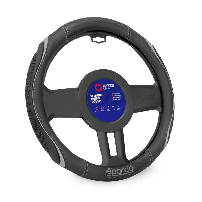 SPARCO Lenkradbezüge Lenkradschoner Lenkradschutz Grau Schwarz Gummi ø37-38 cm Sale