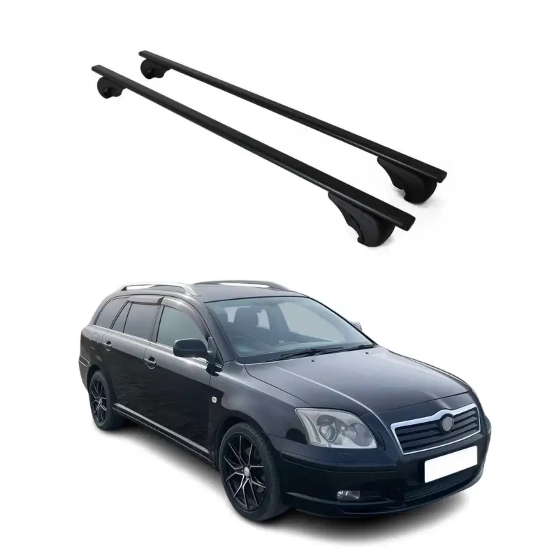 Günstig Dachträger Grundtäger für Toyota Avensis Verso mk2 2001-2008 75kg Schwarz Metall