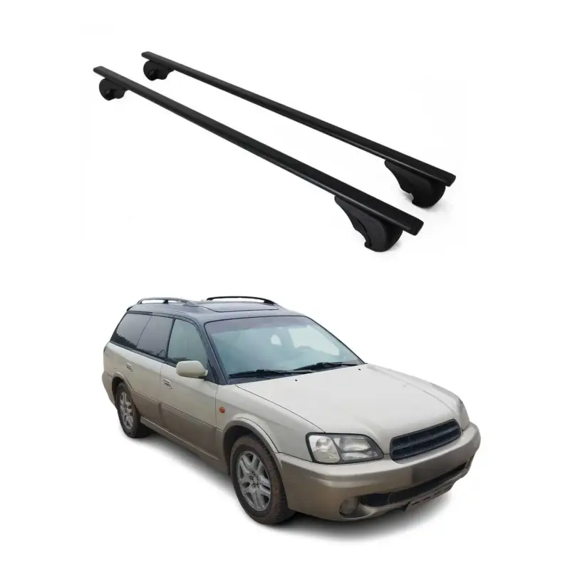 Garantierte Lieferung Dachträger Grundtäger für Subaru Outback 1995-2003 75kg Metall Schwarz 2 tlg