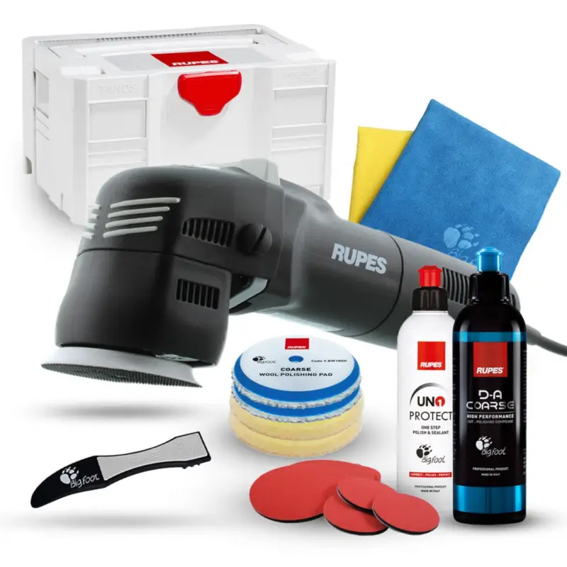 Rupes BigFoot LHR 75E Mini Exzenterpoliermaschine Systainer Kit, 17-teilig Geprüft