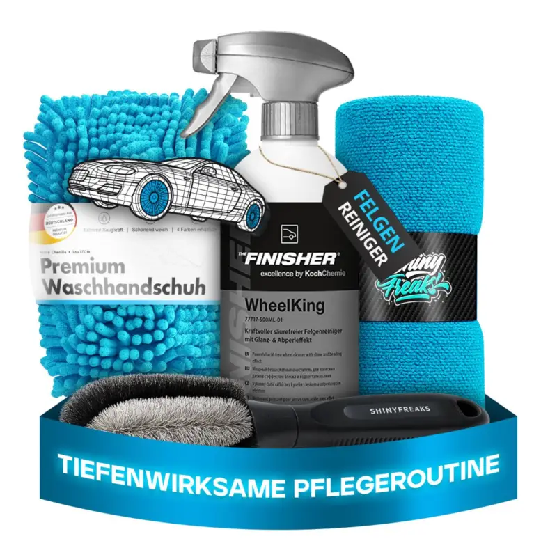 THE FINISHER by Koch Chemie Felgenreiniger Set WheelKing + Zubehör (4-teilig) Sichere Zahlung