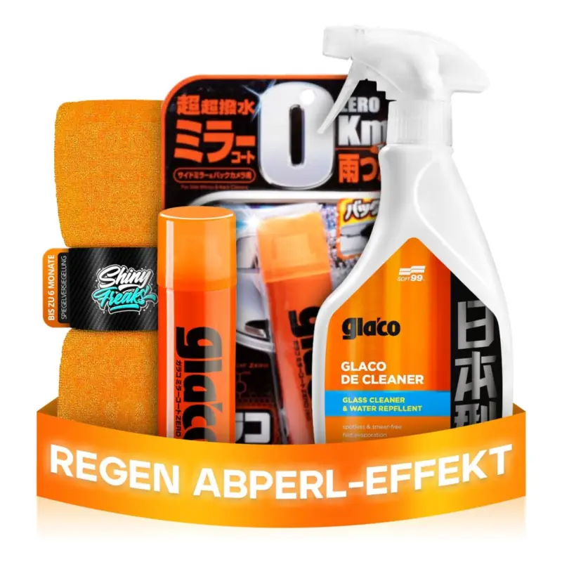 Soft99 Glas Set Glaco Mirror Coat Zero & De Cleaner + Mikrofasertuch (3-teilig) Heißes Angebot