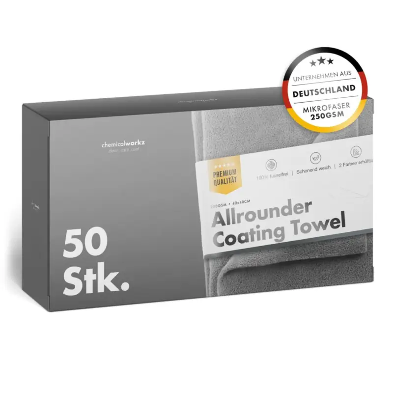 Top-Angebot chemicalworkz Allrounder Coating Towel 250GSM Grau Versiegelungstuch 40×40cm 50Stk.