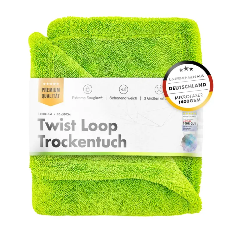 Mega-Angebot chemicalworkz Shark Twisted Loop Towel 1400GSM Grün Trockentuch 80x50cm