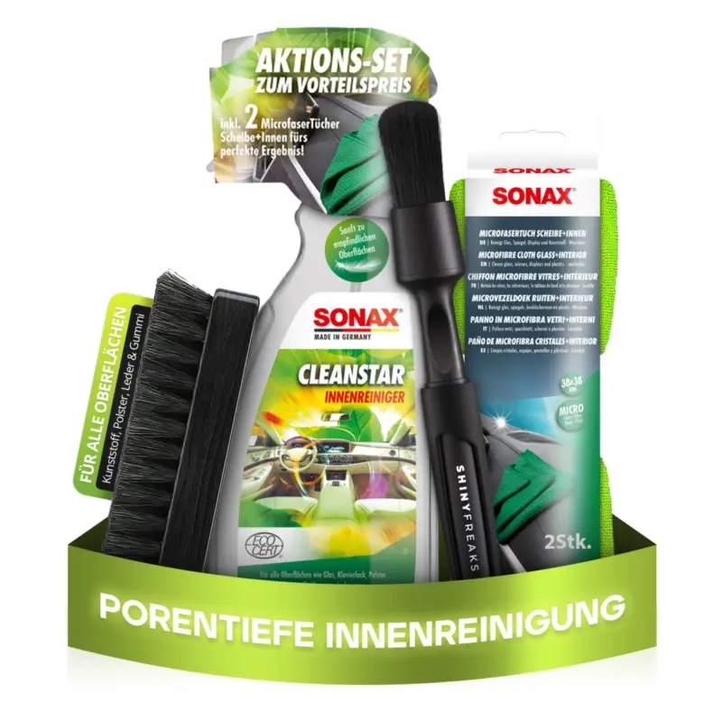 Ausverkauf SONAX Innenraum-Set CleanStar 750ml + Zubehör (5-teilig)