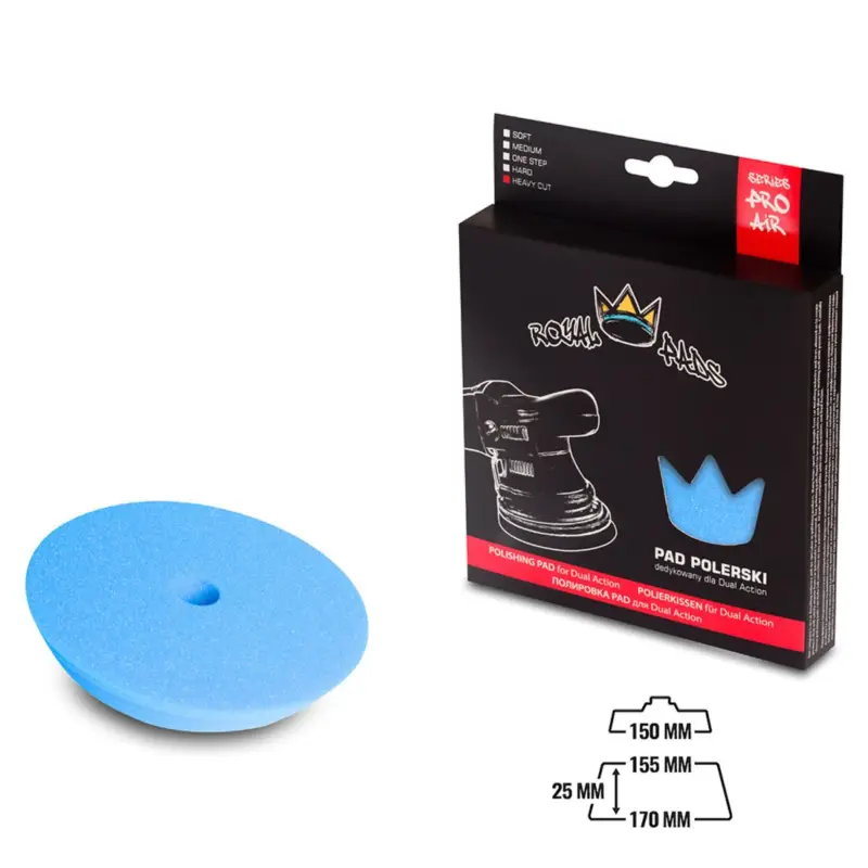Kracherpreis Royal Pads AIR Heavy Cut Schaum-Polierpad 150mm blau