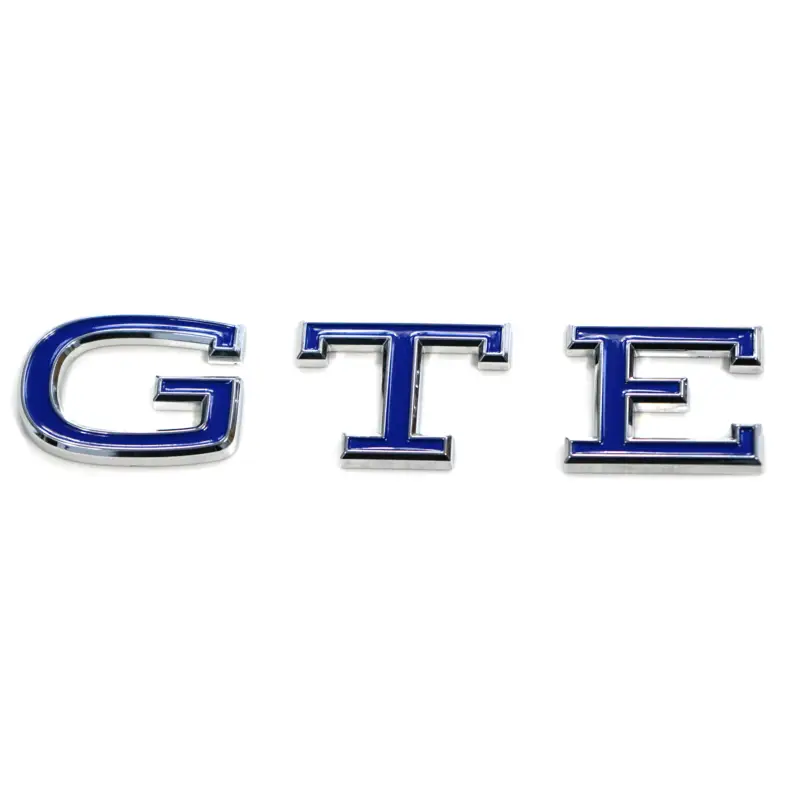 Zertifiziert Original VW GTE Schriftzug Aufkleber Heckklappe Emblem Design Tuning Logo chrom blau