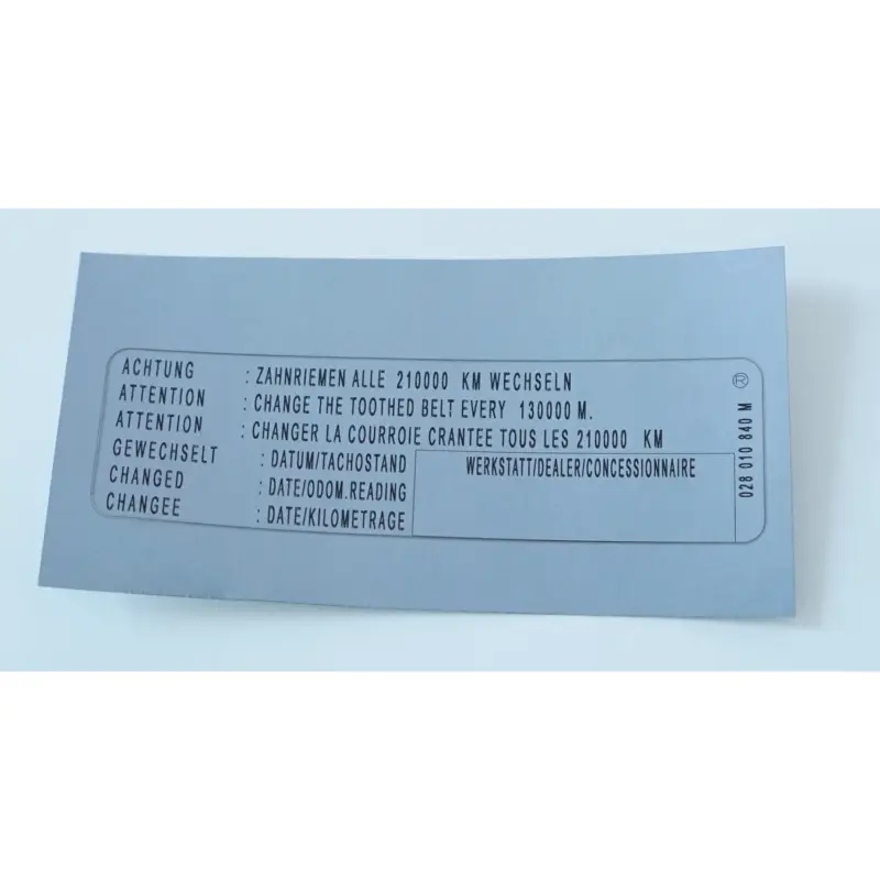 Original VW Audi Seat Zahnriemenschild 210.000 km Kennschild Zahnriemenwechsel Kracherpreis
