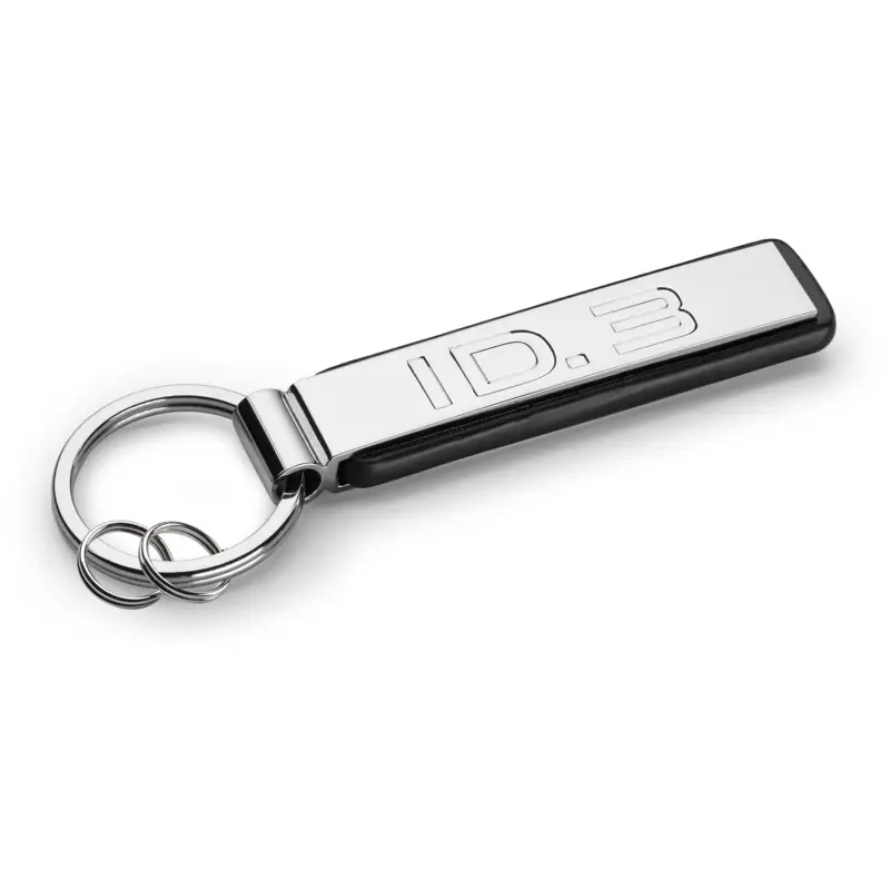 Expressversand Original VW Schlüsselanhänger ID.3 Keyring Metall Anhänger PU-Leder silber 000087010CAYPN