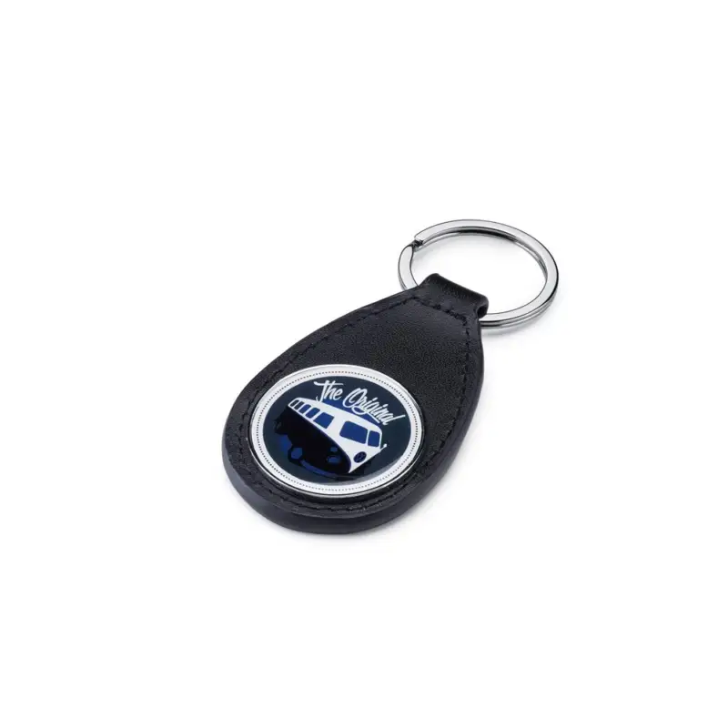 Billig Original VW Schlüsselanhänger T1 Bulli Leder Metall Anhänger blau