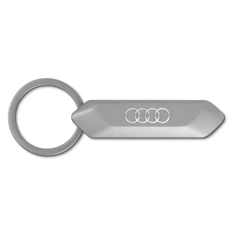 Geprüft Original Audi Schlüsselanhänger Ringe Logo Edelstahl Schlüsselband Keyring silber 3182100400