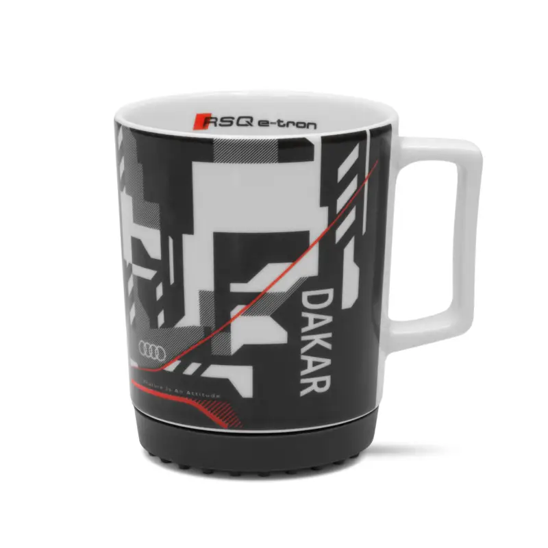 Original Audi Sport Tasse Rallye Dakar Kaffeetasse Porzellantasse grau 3292100200 Neuheit