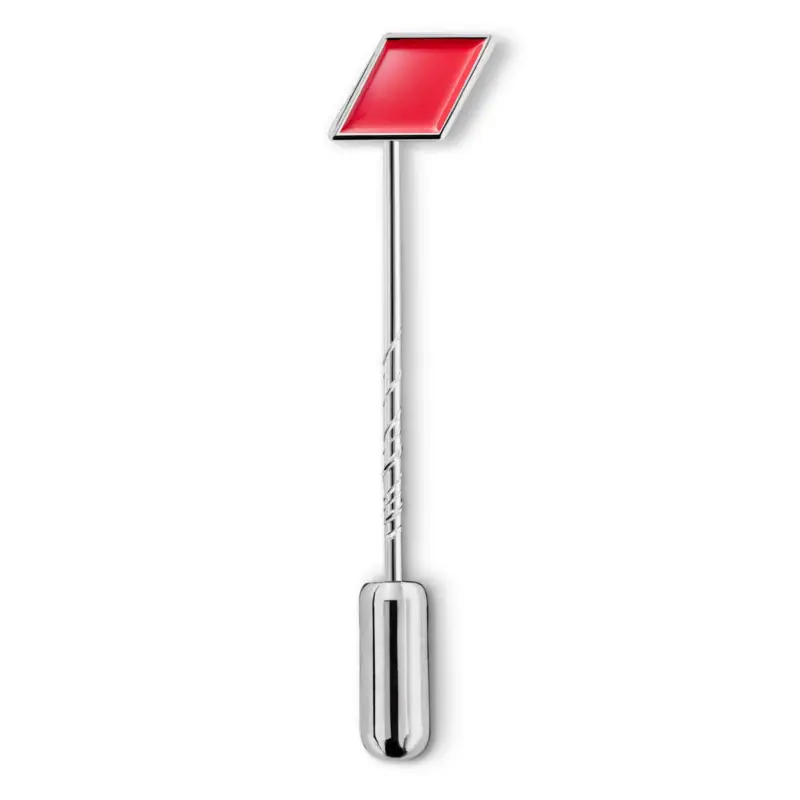 Original Audi Sport Anstecknadel Raute Logo Pin Ansteckpin Metall silber/rot 3191700400 Schneller Versand