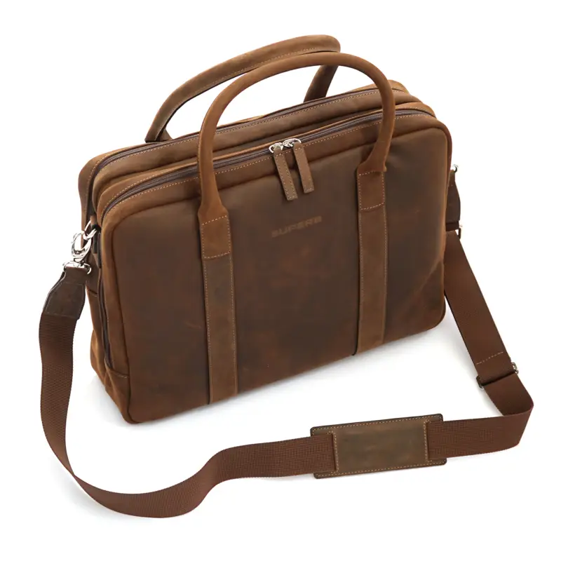 Aktuell Original Skoda Businesstasche SUPERB Vintage Tasche Rindleder Aktentasche braun